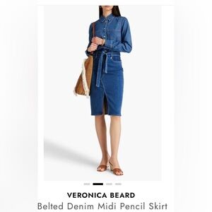 Veronica Beard Dark Blue Denim Skirt